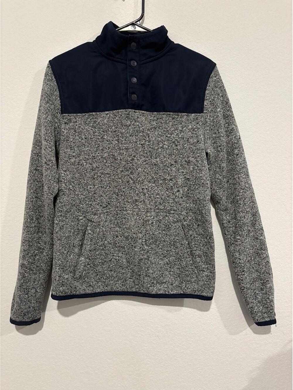 Prince & Fox Blue Gray Snap Fleece Pullover Jacket Men’s S